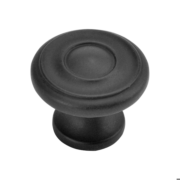 Hickory Hardware Cottage Collection Knob 1-1/4 Inch Diameter Matte Black Finish P3500-MB - main